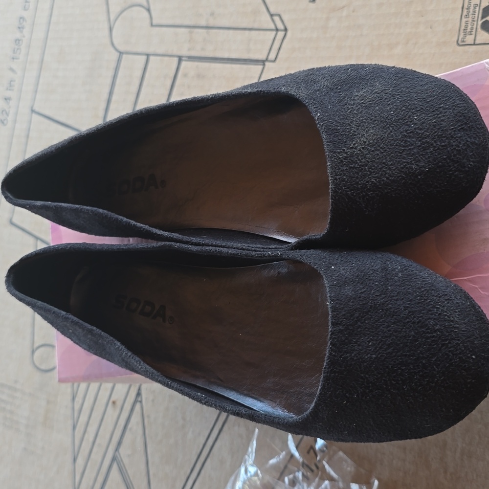 Soda Black Suede Flats Timeless Loafers